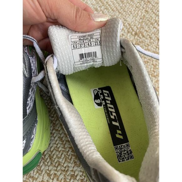 Brooks Womens Ghost 4 Evolution Athletic Shoes Silver Green Mesh Running 6.5 - Picture 8 of 10